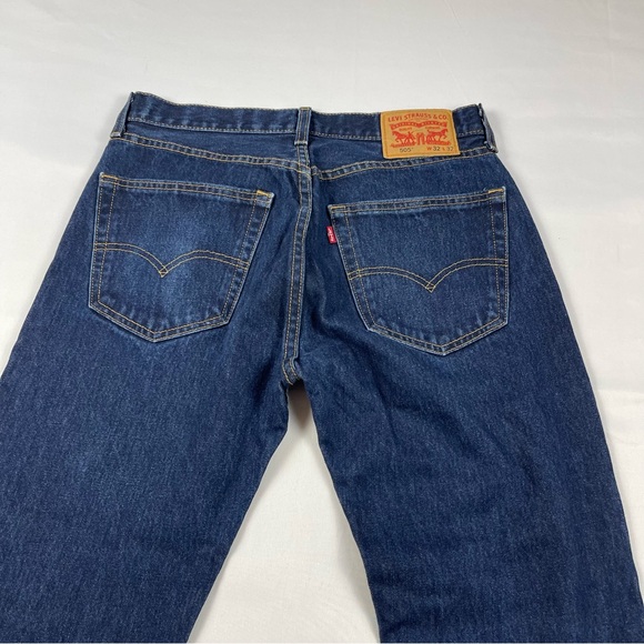 Levis 505 Men's Regular Fit Jeans Dark Wash size: W32 L32 - Picture 8 of 13